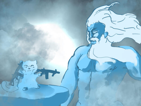 Half body, detailed background